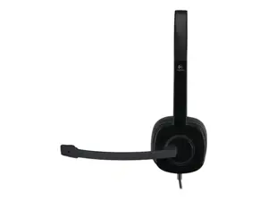 "Logitech H150" stereofoninės ausinės, laidinės, biurui / skambučių centrui, 20-20000 Hz, 80 g, ausinės, juodos spalvos