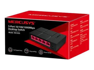 Šakotuvas Mercusys Switch MS105G Unmanaged, Desktop, Power supply type External