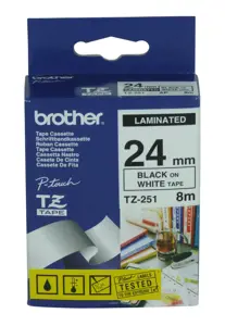 Brother TZE-251, Black on white, TZe, White, Philippines, 2.4 cm, 8 m