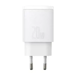 Baseus Compact quick charger USB Type C | USB 20 W 3 A Power Delivery Quick Charge 3.0 white (CCXJ-…