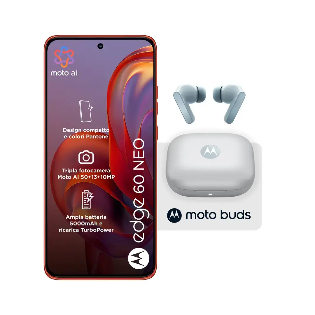 Motorola edge 60 neo + Moto Buds PG38C05749 16.1 cm (6.36") Dual SIM Android 15 5G USB Type-C 8 GB 256 GB 5200 mAh Red