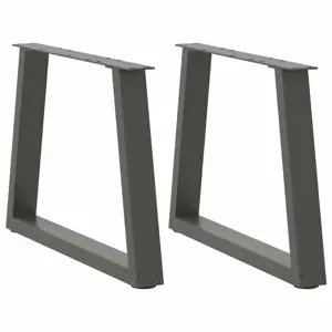 Kavos staliuko kojelės, V formos, 2 vnt., antracito spalvos, 60x(42-43,3) cm, plienas