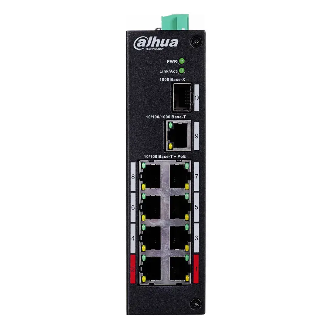 Dahua Technology PFS3110-8ET-96-V2, nevaldomas, Fast Ethernet (10/100), maitinimas per Ethernet (PoE), 10U