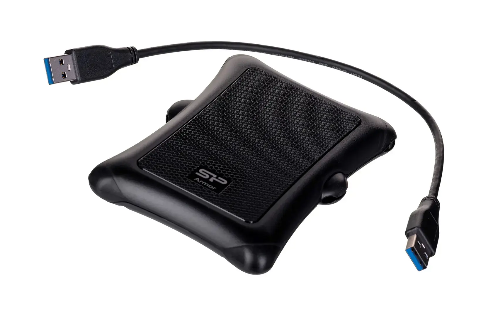 SILICON POWER Išorinis kietasis diskas Armor A30 1TB 2,5 colio USB 3.2 nuo smūgių Juoda MIL-STD 810F metodas 516.5 IV procedūra LED šviesa