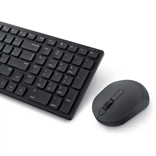 Dell Compact KM555 Silent Belaidė klaviatūra + pelė, RF Wireless + Bluetooth, US Int, Juoda