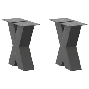 Kavos staliuko kojelės, 2 vnt., antracito spalvos, 30x(30-31) cm, plienas