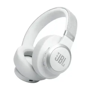 JBL belaidės ausinės "Live 770NC", baltos spalvos