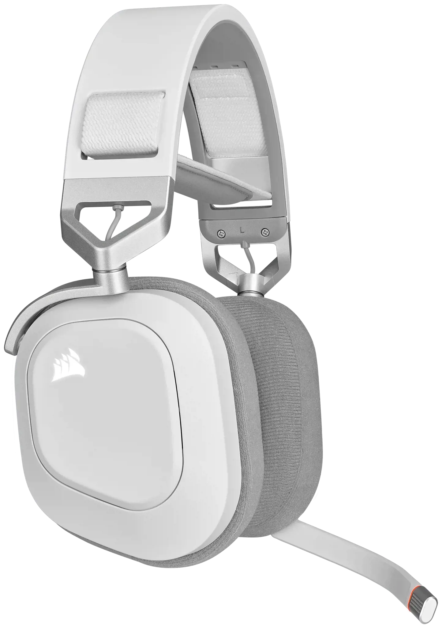 CORSAIR HS80 RGB belaidės ausinės, baltos spalvos