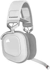 CORSAIR HS80 RGB belaidės ausinės, baltos spalvos