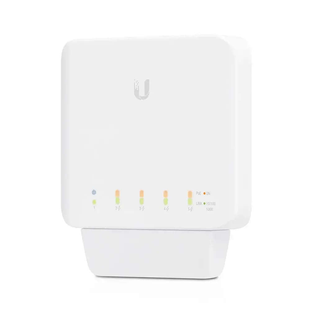 UBIQUITI USW-Flex Ubiquiti USW-Flex 5 x Gigabit UniFi komutatorius (1x PoE įėjimas, 4x PoE+/48V PoE išėjimas 46W)