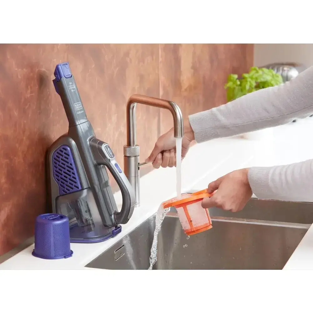 "Black & Decker" BHHV520BFP rankinis dulkių siurblys Juoda, violetinė