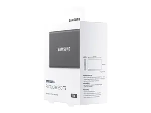 "Samsung" nešiojamasis SSD diskas T7, 1000 GB, C tipo USB, 3.2 Gen 2 (3.1 Gen 2), 1050 MB/s, apsauga nuo slaptažodžio, pilkas