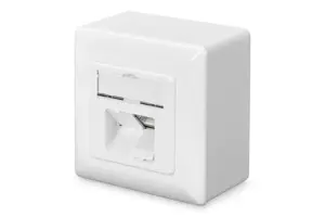 DIGITUS modulinis sieninis lizdas 2xRJ45 baltas Cat6 visiškai ekranuotas paviršinis montavimas RAL …