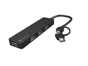 NATEC USB-C 3.0 koncentratorius Mayfly su 4 prievadais ir USB-A adapteriu