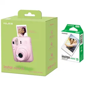 Fujifilm Instax Mini 11 fotoaparatas, žiedų rožinės spalvos + instax mini blizgus(10pl)