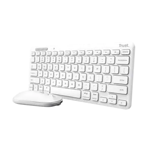 "Trust Lyra", mini, RF belaidis + "Bluetooth", žirklinis klavišų jungiklis, QWERTY, baltas, pelė pr…