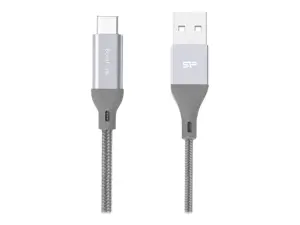 Silicon Power Boost Link Nylon LK30AC, 1 m, USB A, USB C, USB 3.2 Gen 1 (3.1 Gen 1), 5000 Mbps, pilka