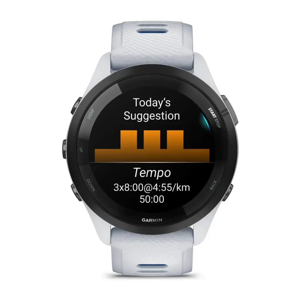 "Garmin Forerunner 265 Music", baltos spalvos