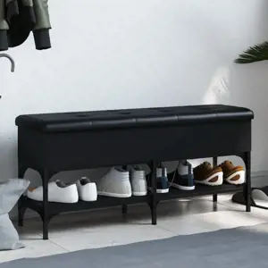 Batų suoliukas, juodos spalvos, 102x32x45cm, apdirbta mediena