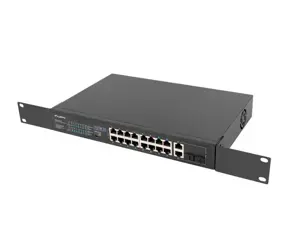 LANBERG RSFE-16P-2C-150 Komutatorius 16x 100Mb PoE+/2x Combo Gigabit 150W nevaldomas