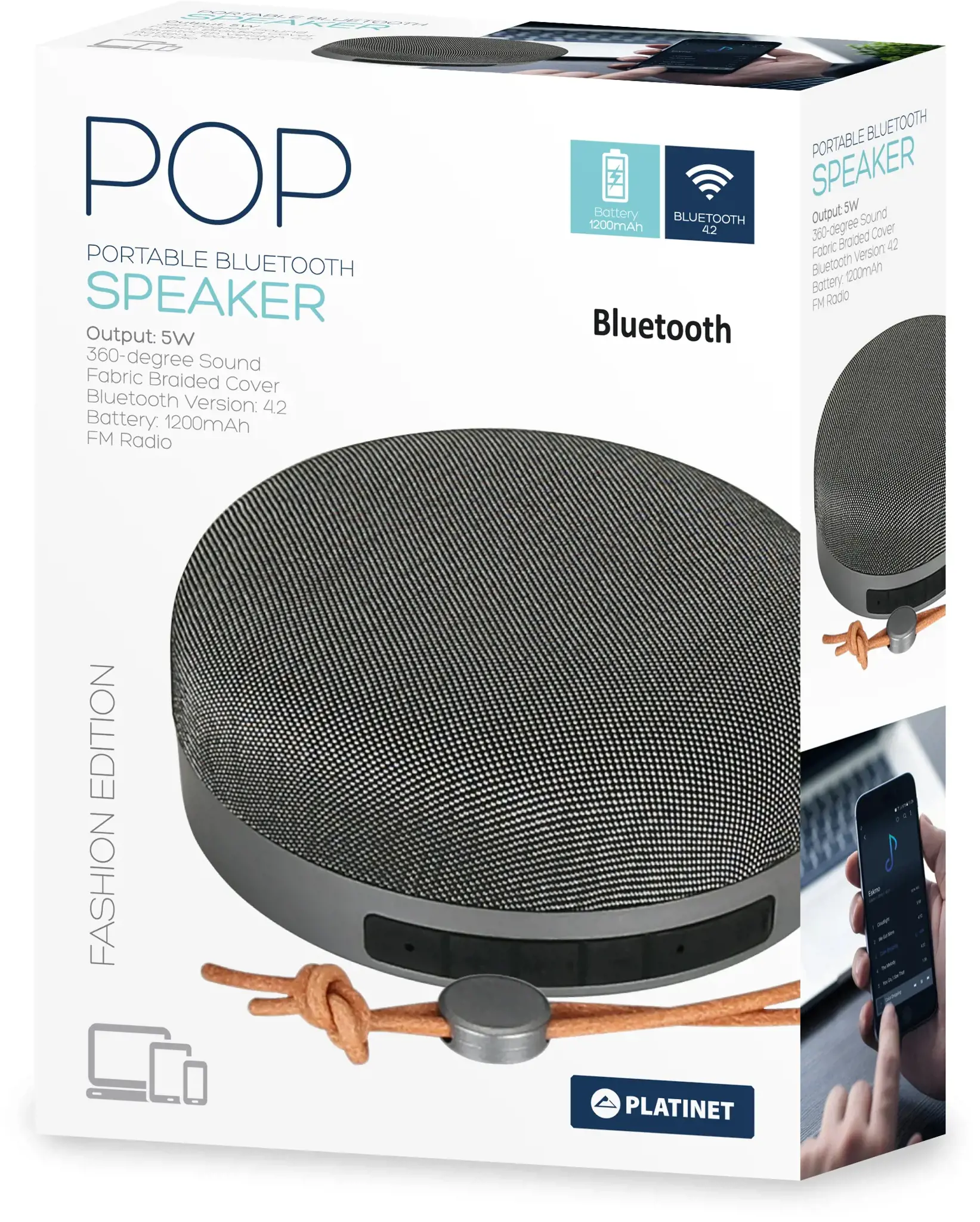 Platinet PMG7SG, 5 W, 150-20000 Hz, 85 dB, belaidis, A2DP, 10 m