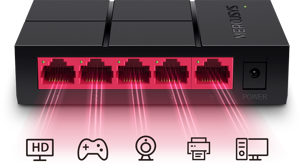 Šakotuvas Mercusys Switch MS105G Unmanaged, Desktop, Power supply type External