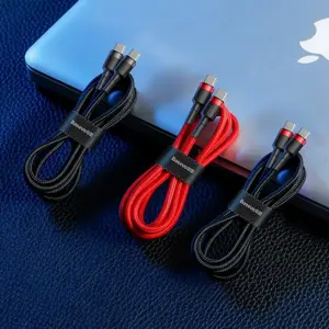Baseus Cafule Cable durable nylon cable USB-C PD / USB-C PD PD2.0 60W 20V 3A QC3.0 2M black-gray (black-gray)