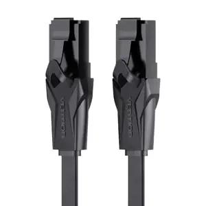"Vention" plokščias Cat.6 UTP jungiamasis kabelis 2M, juodas, 2 m, Cat6, U/UTP (UTP), RJ-45, RJ-45