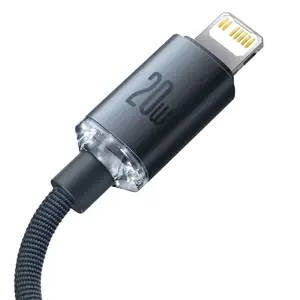 Baseus Crystal kabelis USB-C to Lightning 20W PD 2m juodas