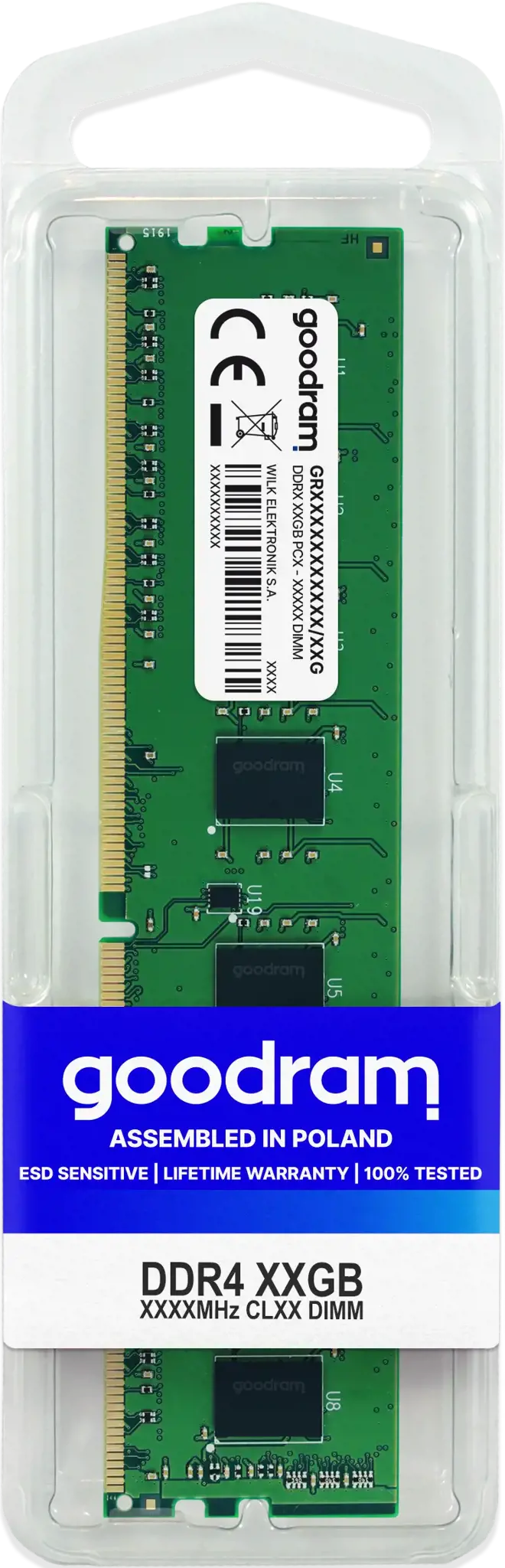 Goodram GR3200D464L22S/8G, 8 GB, 1 x 8 GB, DDR4, 3200 MHz, 288-pin DIMM