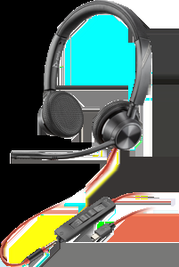 POLY Blackwire 3325 Stereo USB-C Headset +3.5mm Plug +USB-C/A Adapter, Wired, Office/Call center, 2…