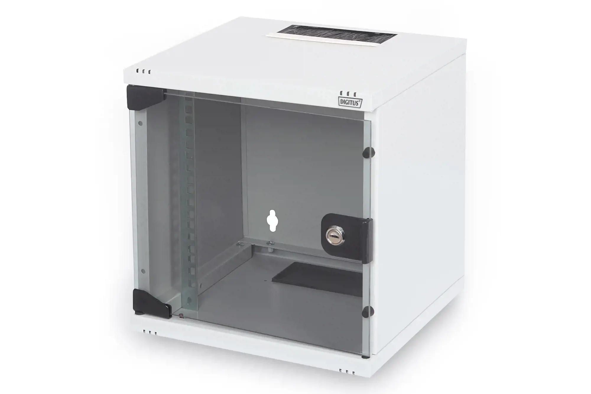 "Digitus" 10" tinklo komplektas, 6U spintelė, lentyna, PDU, 8 prievadų komutatorius, CAT 6 komutacinis skydelis, pilkas Digitus .DN-10-SET-1