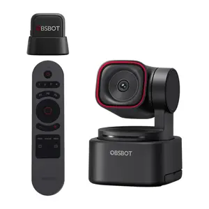 OBSBOT Tiny 3 Lite webcam with remote control and microphone