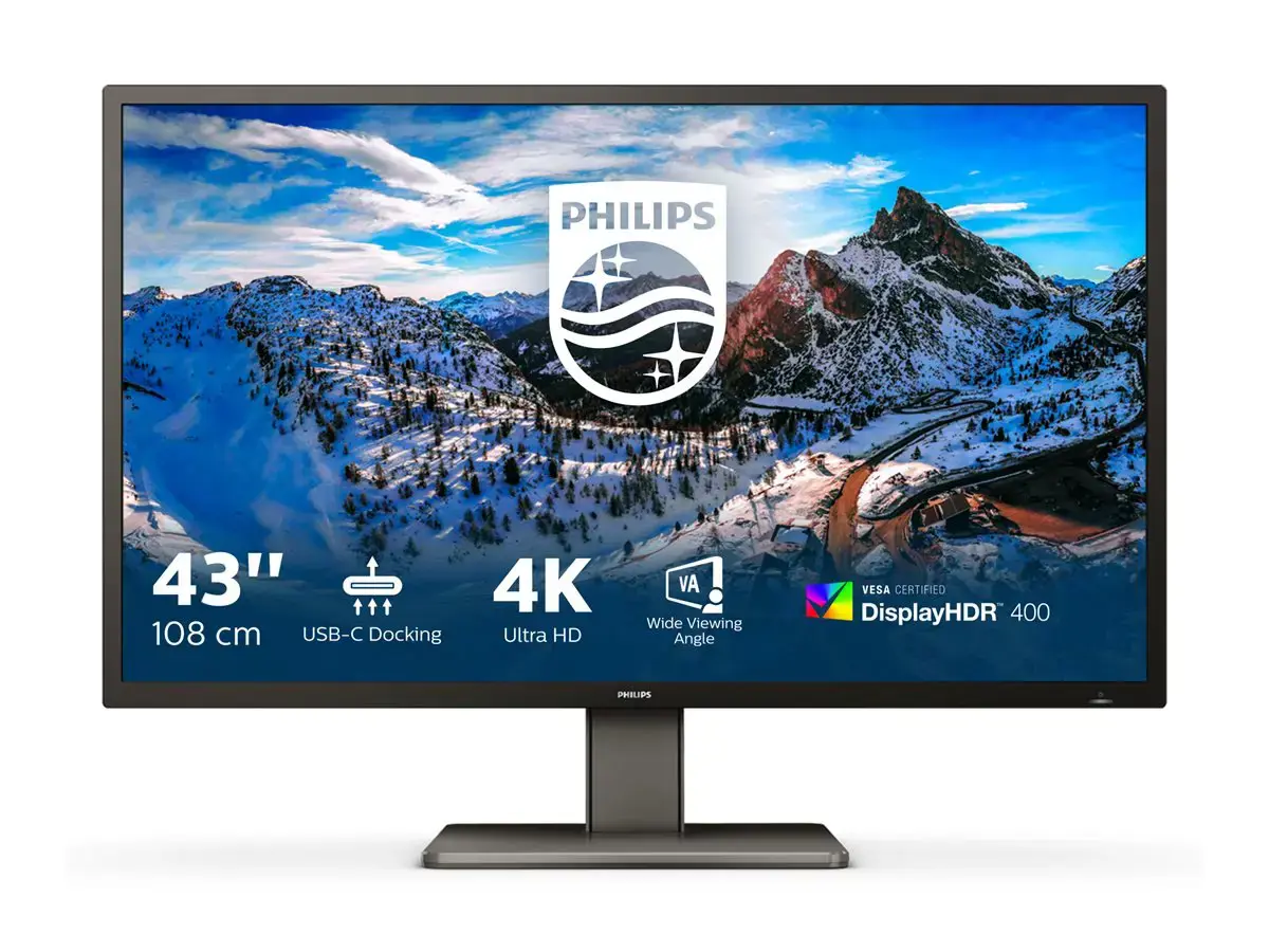 Monitorius Philips P Line 439P1/00, 108 cm (42.5"), 3840 x 2160 pixels, 4K Ultra HD, LED, 4 ms, Black