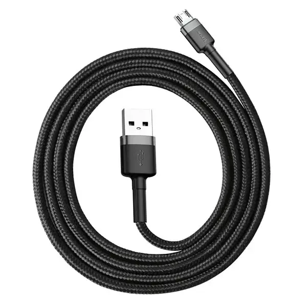 Baseus Cafule Cable Durable Nylon Braided Wire USB | micro USB QC3.0 2.4A 1M black-grey (CAMKLF-BG1)