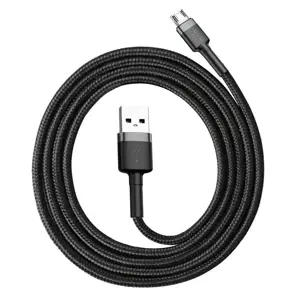 Baseus Cafule Cable Durable Nylon Braided Wire USB | micro USB QC3.0 2.4A 1M black-grey (CAMKLF-BG1)
