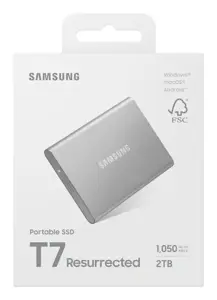 Samsung SSD | T7 Resurrected | 2000 GB | USB 3.2 Gen 2 (10 Gbps) | Silver
