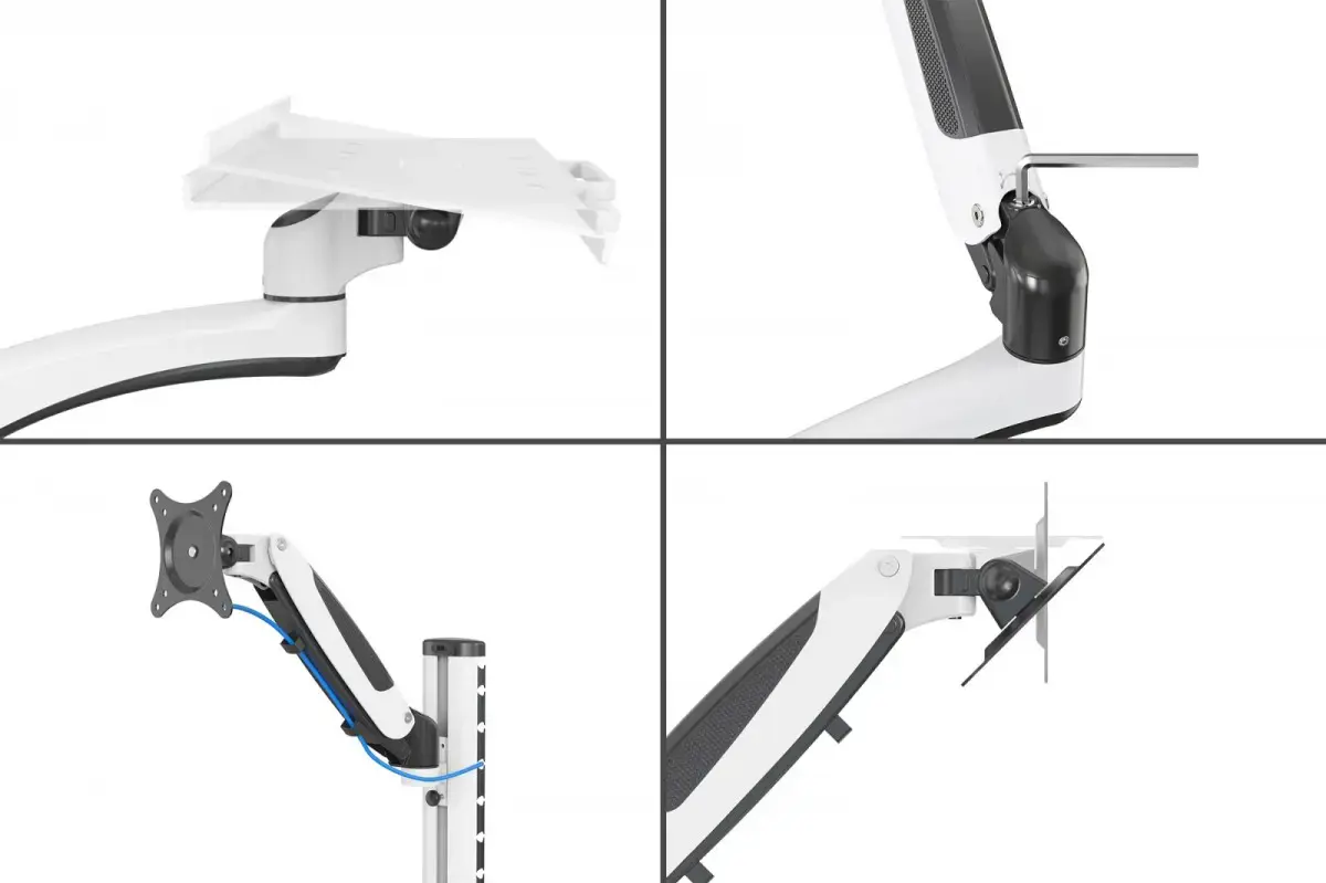 Viena sieninė rankena 1xLCD + klaviatūra, maks. 32 colių ir 8 kg pakreipimas ir pasukimas 360° (PIVOT)
