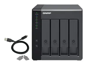 QNAP TR-004, HDD/SSD korpusas, 2,5/3,5", "Serial ATA II", 3 Gb/s, karšto keitimo, juodas