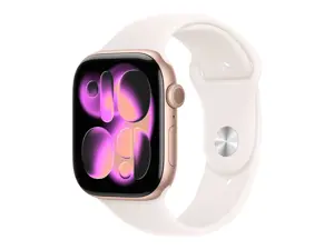 Apple Watch Series 11 GPS + Cellular 46mm Rose Gold Aluminium Case with Light Blush Sport Band - S/…