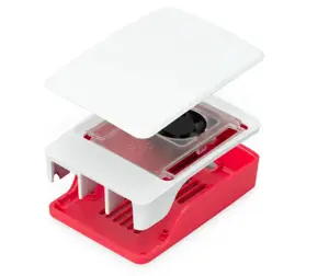 "Raspberry Pi 5" raudonos/baltos spalvos dėklas