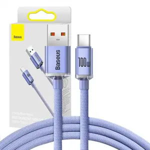 Baseus crystal shine series fast charging data cable USB Type A to USB Type C100W 1,2m purple (CAJY…
