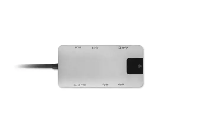 "Kensington" UH1400P USB-C 8-in-1 mobilusis dokas be vairuotojo, USB 3.2 Gen 1 (3.1 Gen 1) Type-C, 85 W, 10,100,1000 Mbit/s, juodas, sidabrinis, "MicroSD" (TransFlash), SD, Kinija