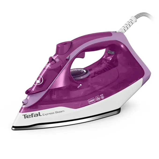 "Tefal FV2836", sausas ir garų lygintuvas, keraminis padas, 1,9 m, 165 g/min, violetinis, baltas, 35 g/min
