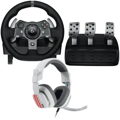 LOGITECH G920 Driving Force Racing Wheel + Astro A10 - WHITE