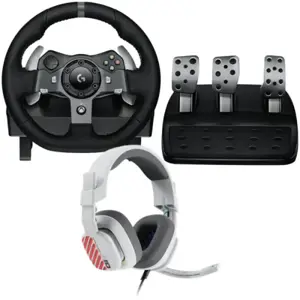 LOGITECH G920 Driving Force Racing Wheel + Astro A10 - WHITE