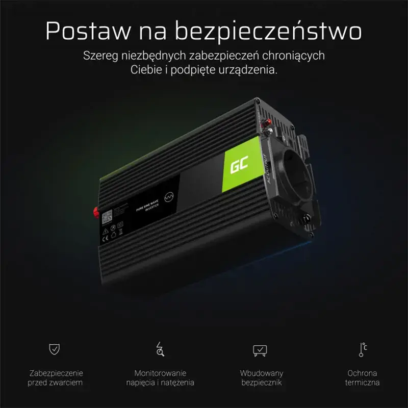 GREEN CELL įtampos inverteris UPS krosnims ir centrinio šildymo siurbliams 300W