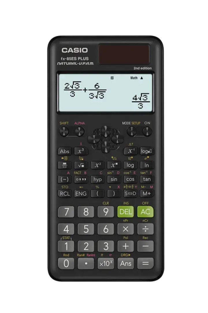 CASIO MOKSLINIS SKAIČIUOTUVAS FX-85ESPLUS-2 B, 252 FUNKCIJOS, 77X162 MM, KARTONINĖ DĖŽUTĖ, JUODAS
