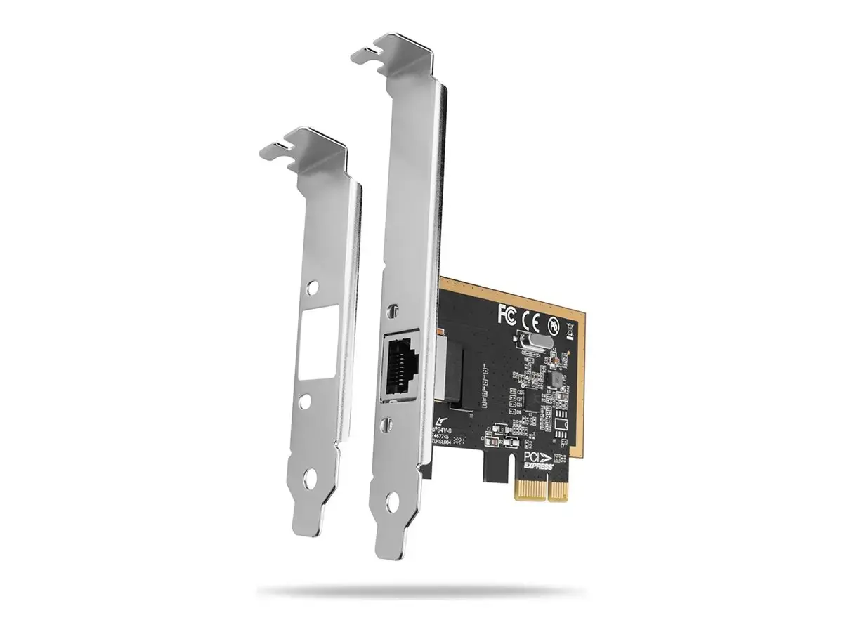 AXAGON PCEE-GRF PCI-Express tinklo plokštė suteikia staliniam kompiuteriui didelės spartos "Gigabit Ethernet" ryšį. Ji užtikrina 10/100/1000 Mbit/s duomenų perdavimo greitį.