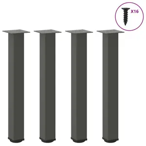 Konsolinio stalo kojos, 4 vnt., antracito spalvos, 72-74 cm, plienas